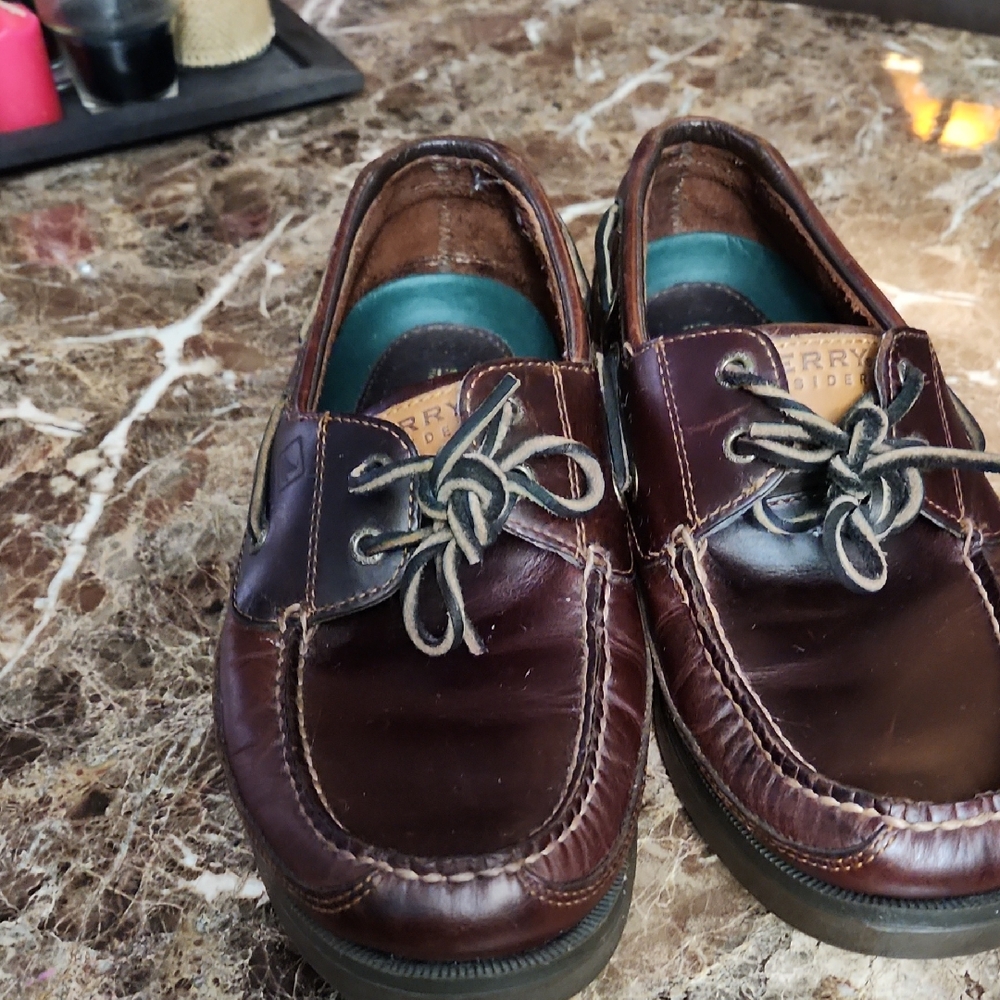 Sperry Dark Brown Leather Boat Shoes